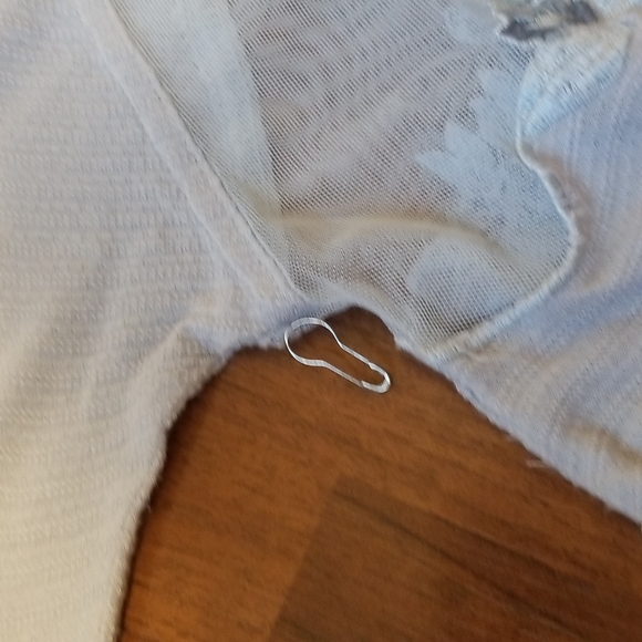 Free People Saheli Glacial Ice Blue Mesh Bodice Floral Embroidered Top, … - Picture 9 of 16